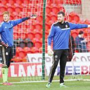 Wanderers keepers Adam Bogdan, left, and Andy Lonergan are vying for a place against Crewe