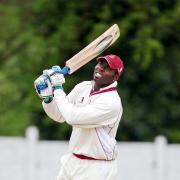 HIT MAN: Atherton professional Jamar Griffith batting during Atherton's victory over Walshaw