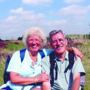 ALWAYS TOGETHER: Gwen Hargreaves, pictured with husband Geoff, was a retired health worker and a keen walker