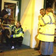 ‘Street Angels’ and St John Ambulance workers with a teenager in distress on the streets of Halifax