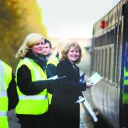 SUPPORTERS: Bolton West MP Ruth Kelly joins Yes Campaigners at Westhoughton railway station
