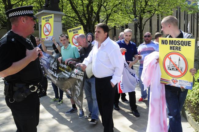 Nick Griffin visits Bolton to protest against plans for Farnworth mosque