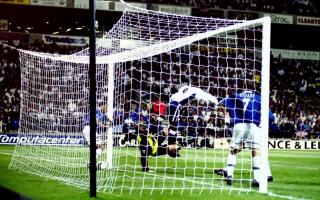 Gerry Taggart scores The Goal That Never Was for Bolton Wanderers against Everton at the Reebok Stadium in 1997