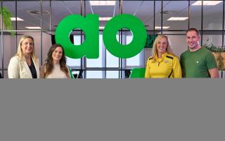 From left; Debbie Hallas, managing director at Manchester Thunder, Vicky Monk, director of brand and Marketing at AO, Tracey Neville, performance operations director at Thunder, and Lee Aspinall, sponsorship manager at AO