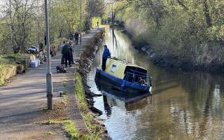 The boat sank in the canal