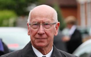 Sir Bobby Charlton  was admitted to Macclesfield Hospital following the fall