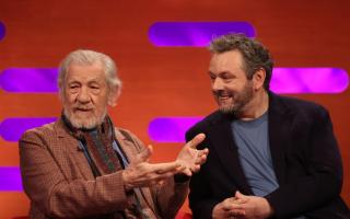 Sir Ian McKellen and Michael Sheen during the filming for the Graham Norton Show