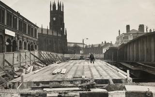 Trinity Street bridge work, 1967