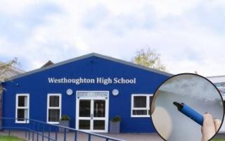 Westhoughton High School warning about vaping. Inset file picture courtesy of Pixaby