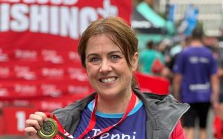 Jenni Donnellan after the Manchester Half-Marathon