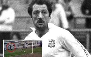 Wanderers legend Frank Worthington and, inset, the ball boy celebrating behind the goal after his sublime strike against Ipswich Town
