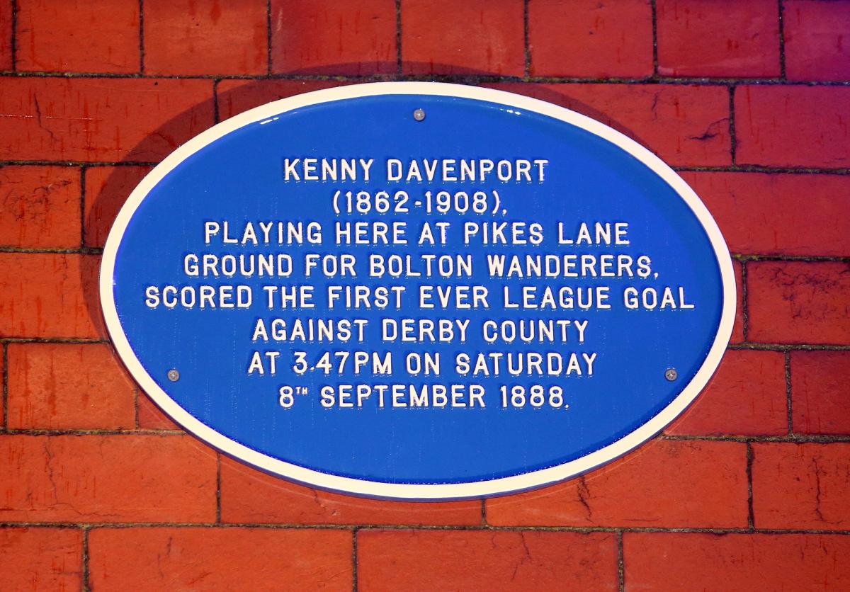Plaque marking site of first ever league football goal ...