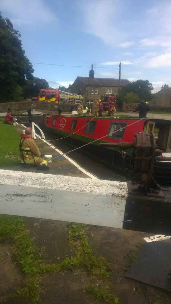 Firefighters Called Out To Canal Barge Sinking At Lock The