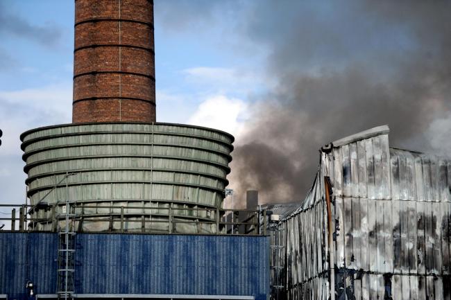 Fire fighters tackle a blaze at Viridor Waste site, Raikes Lane, Bolton..