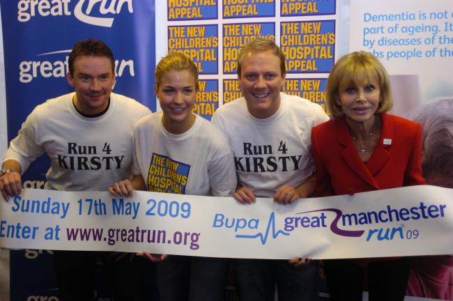 LAUNCH: From the left, Russell Watson, Gemma Atkinson, Anthony Cotton and Britt Ekland help launch the Great Manchester Run