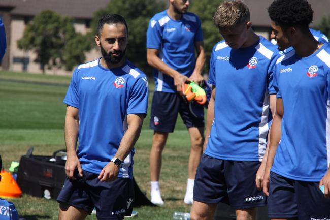 New signing Erhun Oztumer in training as Wanderers attempted to get back to normal yesterday