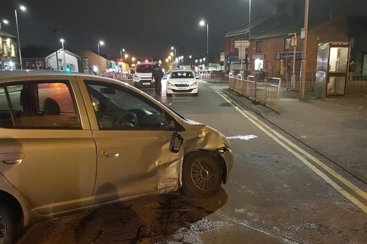 Domino's delivery driver taken to hospital after two-vehicle crash